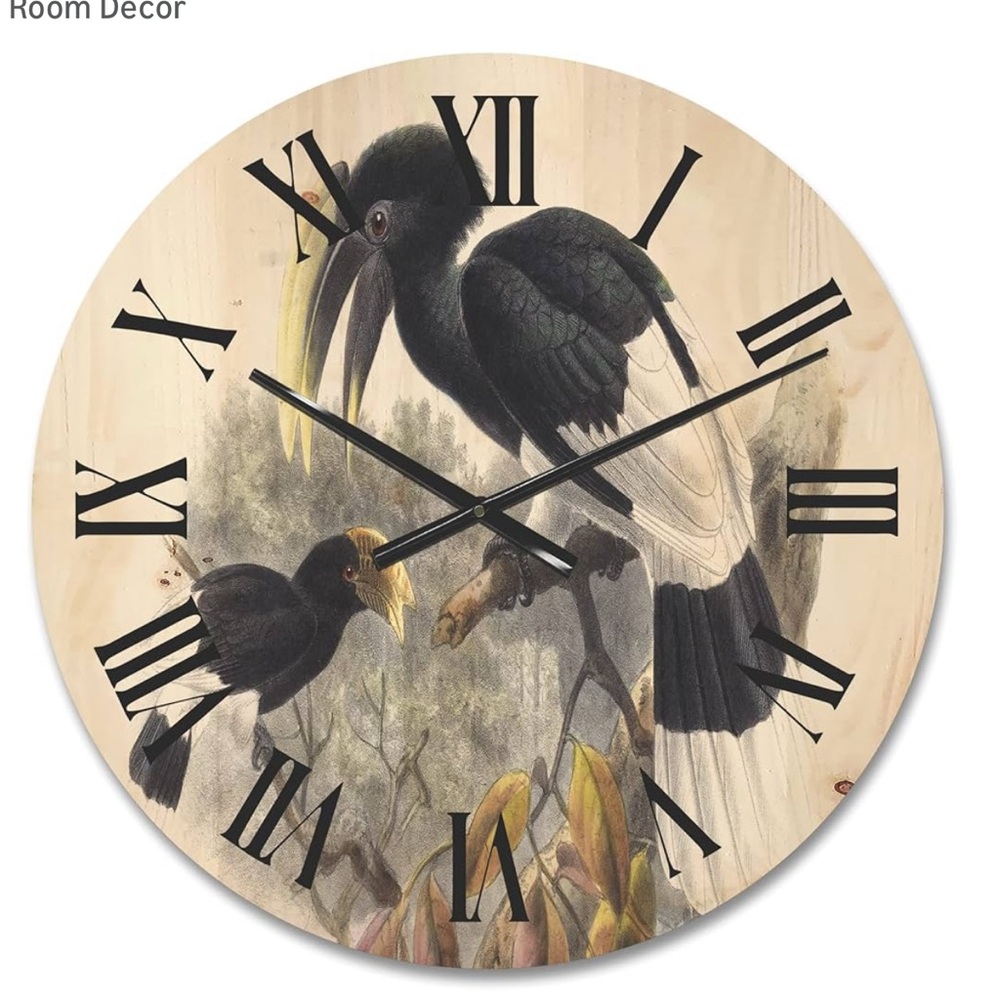 Black and White Bird Wall Clock